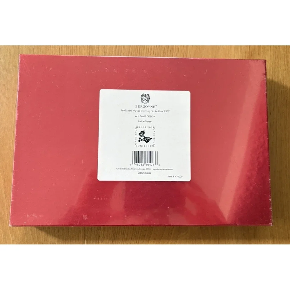 Burgoyne 40 Photo Christmas Cards With Matching Red Foil Envelopes Snowman Scene